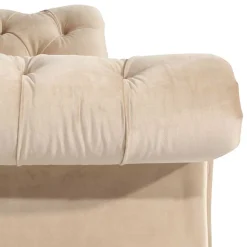 Couch Samtvelours Beige Segin