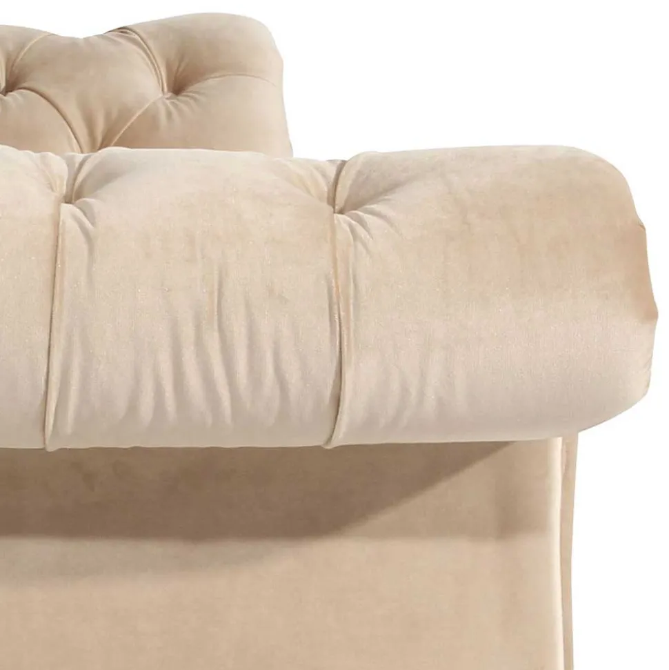 Couch Samtvelours Beige Segin