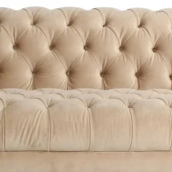 Couch Samtvelours Beige Segin