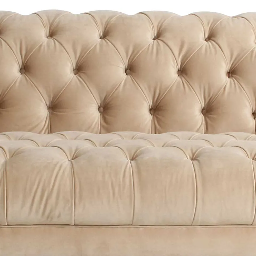 Couch Samtvelours Beige Segin