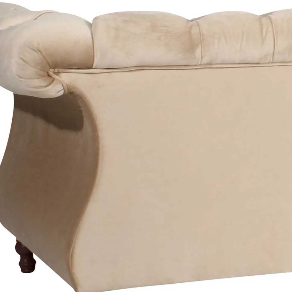 Couch Samtvelours Beige Segin