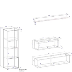 Design Wohnwand mit Schreibtisch Rascian
