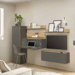 Design Wohnwand mit Schreibtisch Uzniana