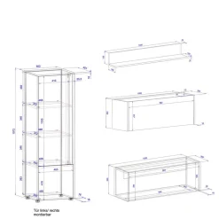 Design Wohnwand mit Schreibtisch Uzniana