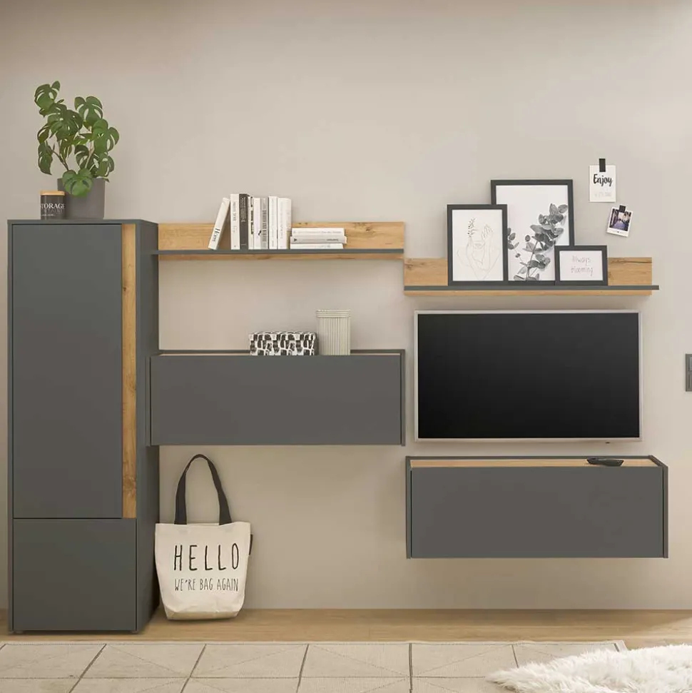 Design Wohnwand mit Schreibtisch Uzniana