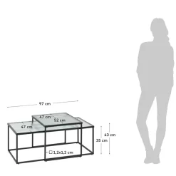 Designercouchtisch 2teilig Beau