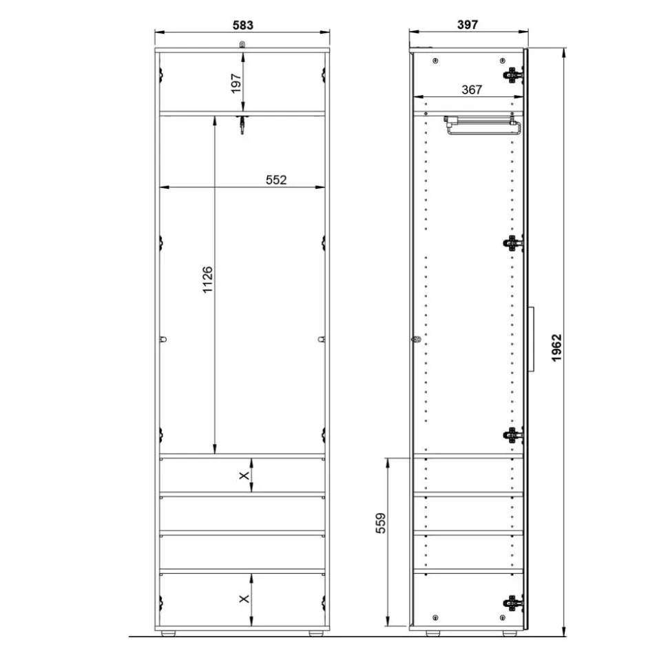 Dielen Kleiderschrank Anita