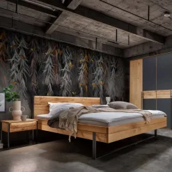 Doppel Bett Wildeiche Scoddo