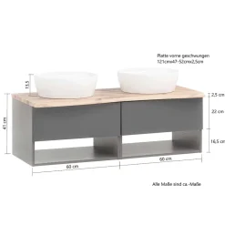 Doppel Waschtischschrank Vressa