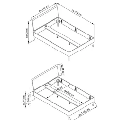 Doppelbett mit Nachtkonsolen Levanca