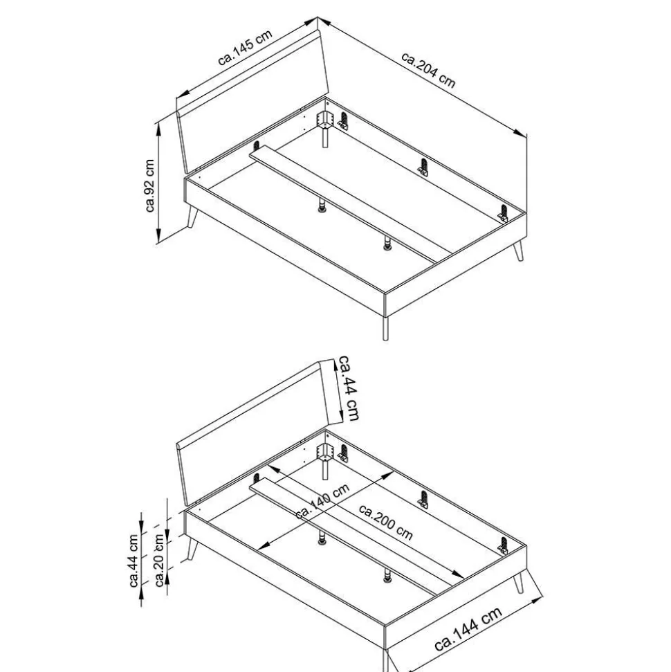 Doppelbett mit Nachtkonsolen Levanca
