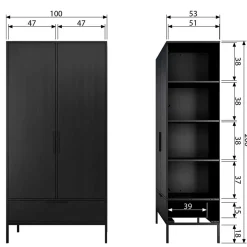 Drehtüren Kleiderschrank Marile
