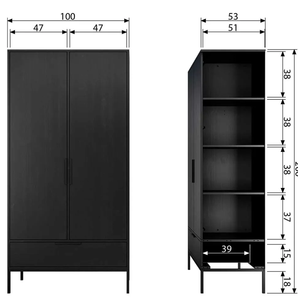 Drehtüren Kleiderschrank Marile