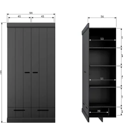 Drehtürenschrank Jelian