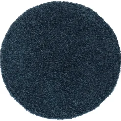 Dunkelblauer Shaggy Teppich Albert