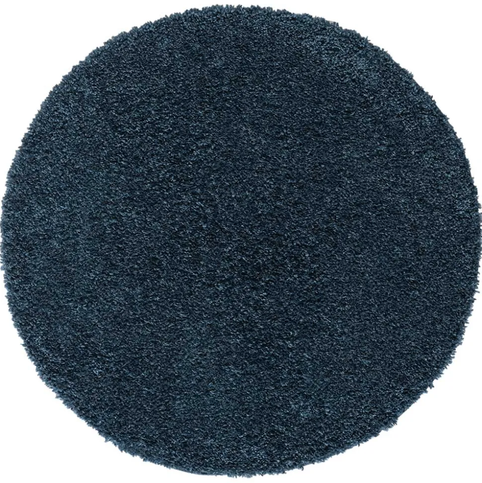Dunkelblauer Shaggy Teppich Albert