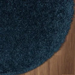 Dunkelblauer Shaggy Teppich Albert