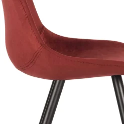 Dunkelroter Samt Stuhl Set Aude