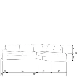 Ecksofa Anthrazit Trois