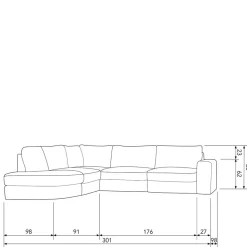 Ecksofa Anthrazit Trois