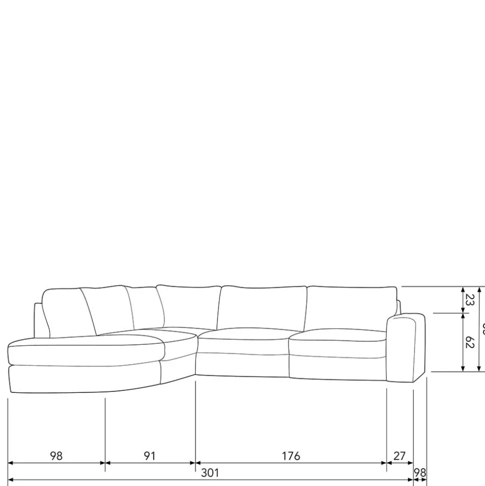 Ecksofa Anthrazit Trois
