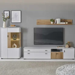 Fernseher Schrankwand modern Saladd