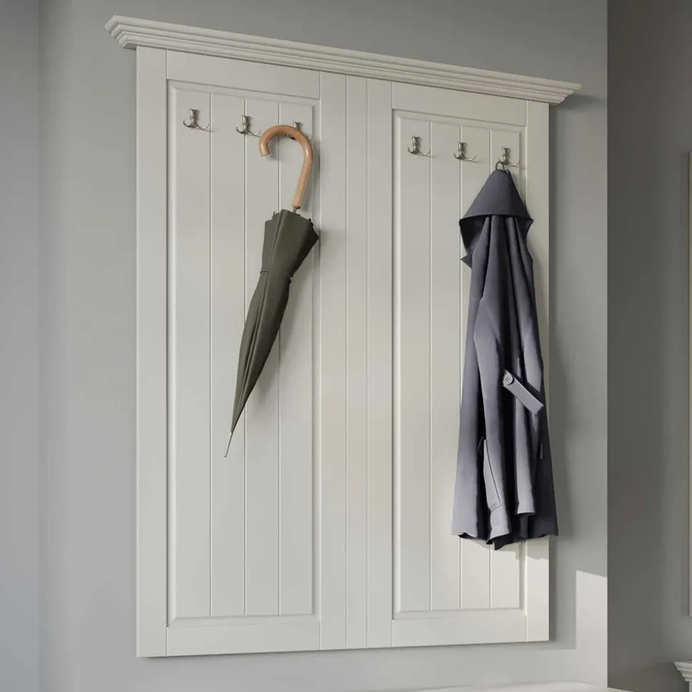 Garderobe Massivholz Kiefer weiss Vomano