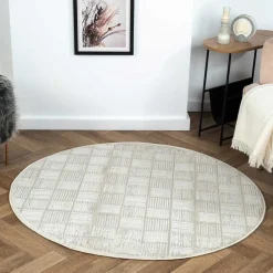 Gemusterter Teppich rund Rever