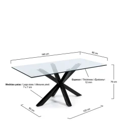 Glas Esszimmertisch Sinta