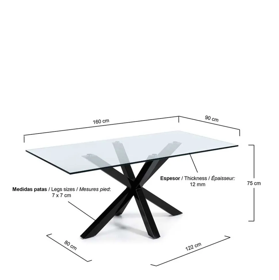 Glas Esszimmertisch Sinta