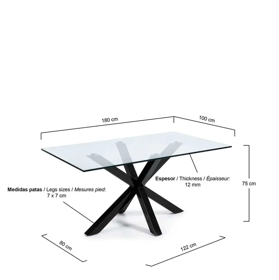 Glas Esszimmertisch Sinta