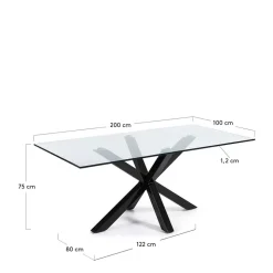 Glas Esszimmertisch Sinta