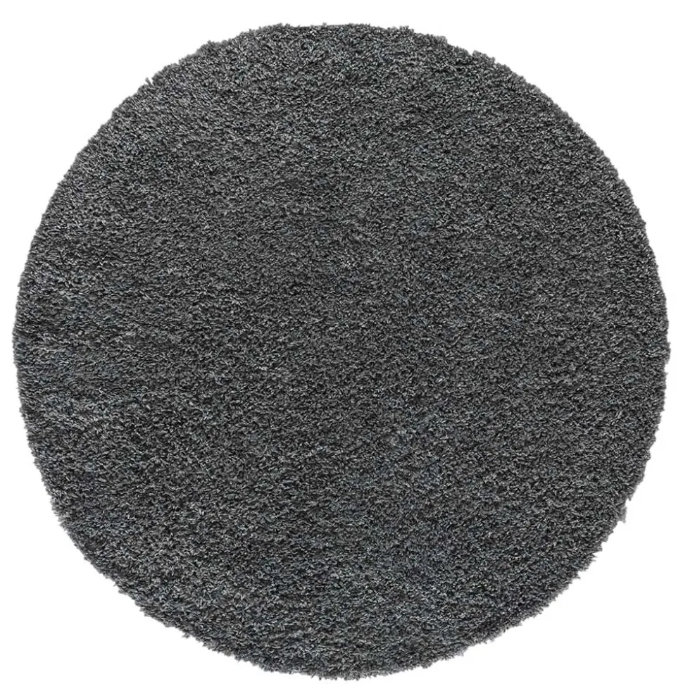 Grauer Hochflor Teppich Fachet