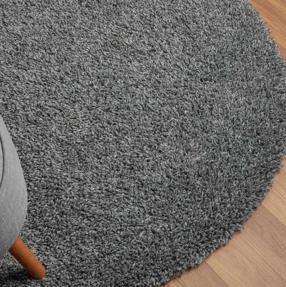 Grauer Hochflor Teppich Fachet