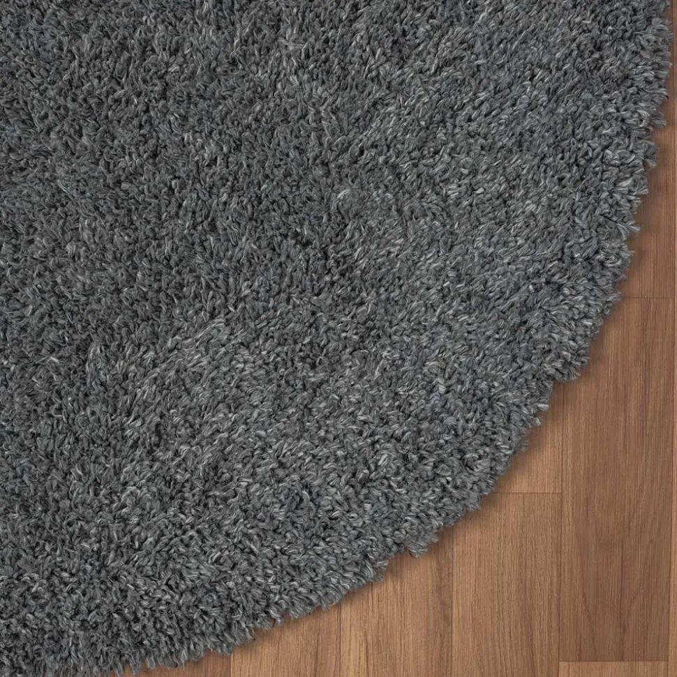 Grauer Hochflor Teppich Fachet