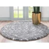 Grauer Hochflor Teppich Jeys