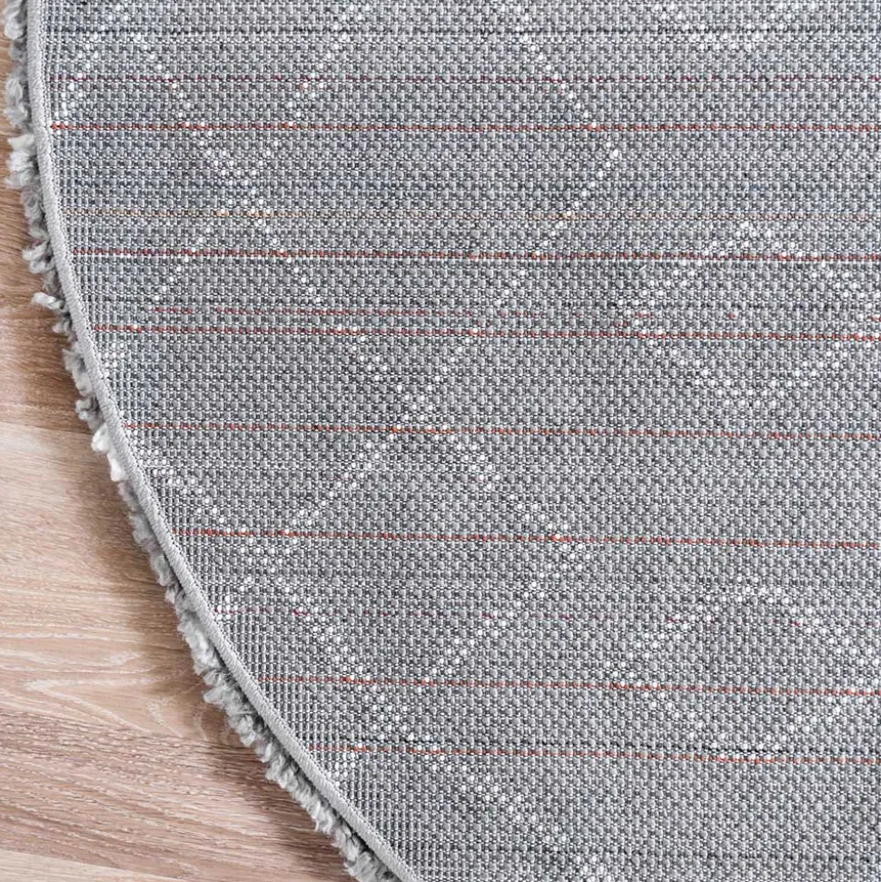 Grauer Hochflor Teppich Jeys