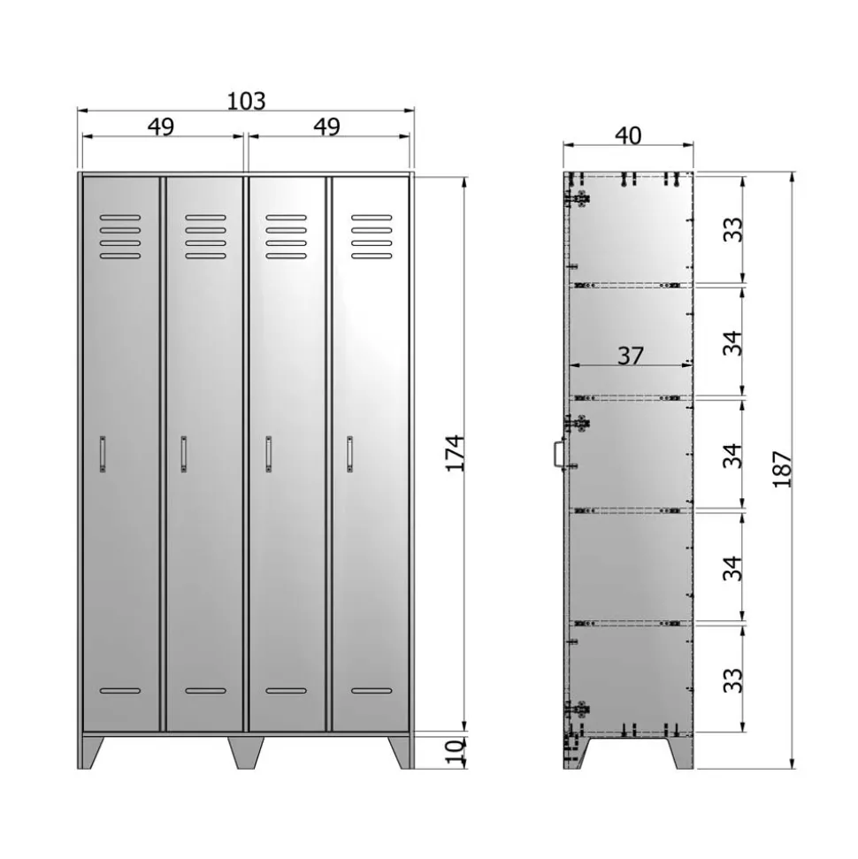 Grauer Spindschrank Leonora