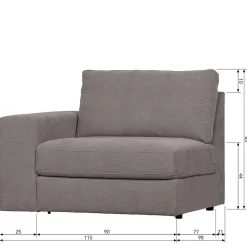 Graues Modulsofa Fredoco