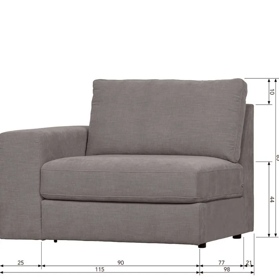 Graues Modulsofa Fredoco