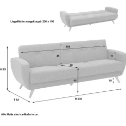 Graues Schlafsofa Rujona