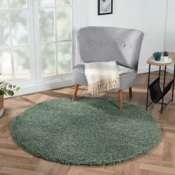 Grüner Shaggy Teppich Dream