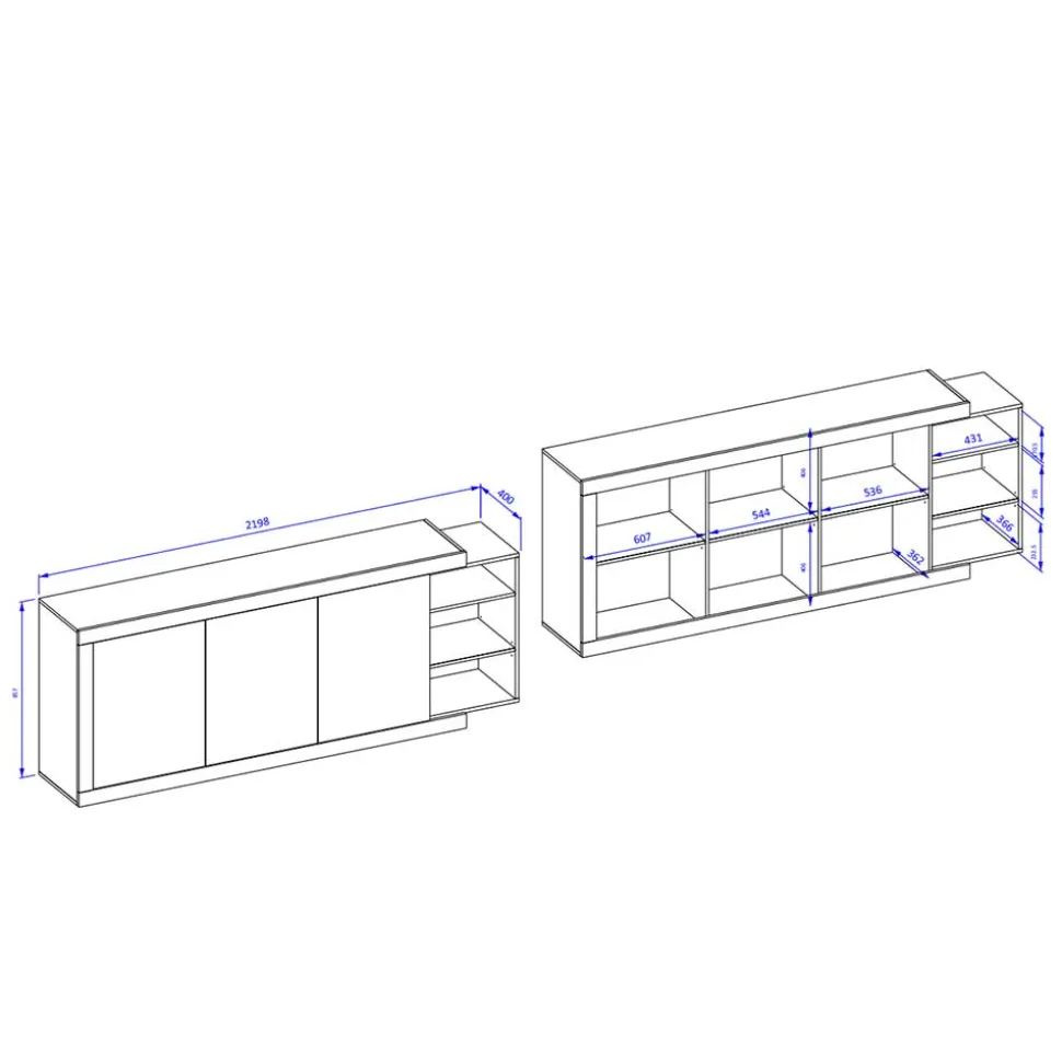 Großes Sideboard Prismo