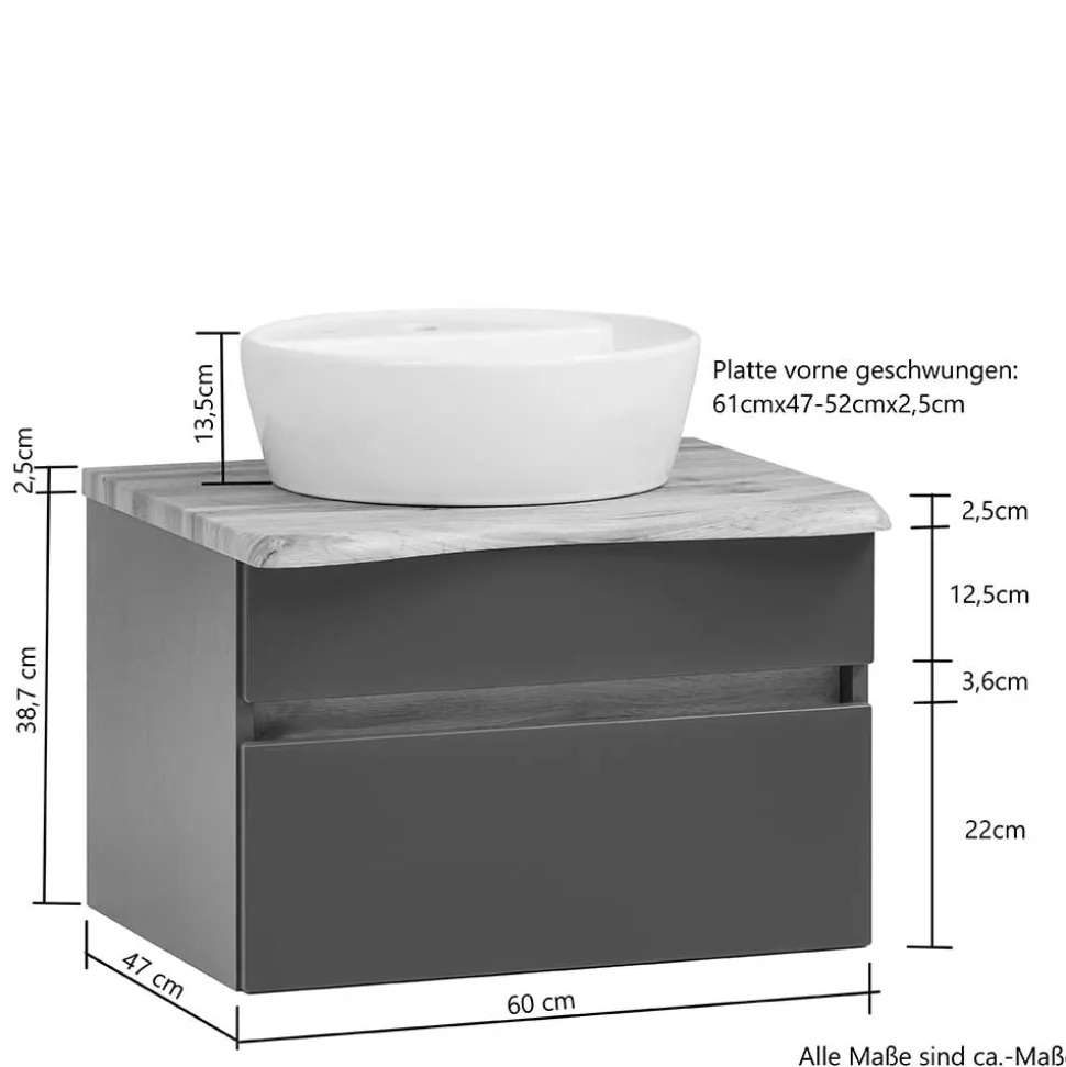 Gäste WC Set Holzoptik Kropenia