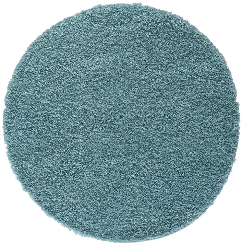 Hellblauer Hochflor Teppich Kairawan