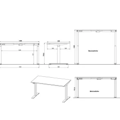 Höhenverstellbarer Schreibtisch Gowri