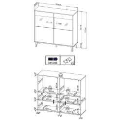 Highboard Vitrine Liazuria