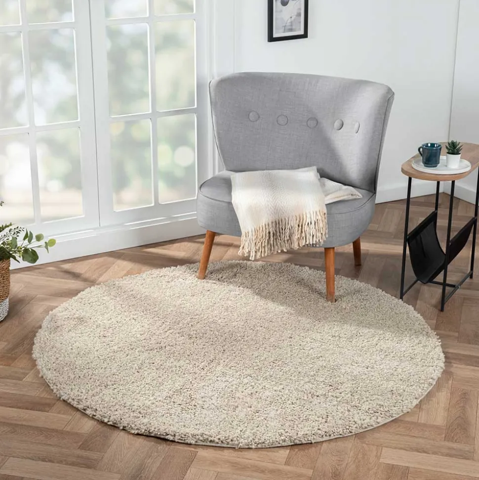 Hochflor Teppich Beige Rondma