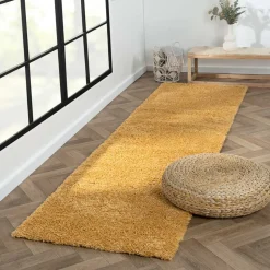 Hochflor Teppich Goldgelb Sesedra