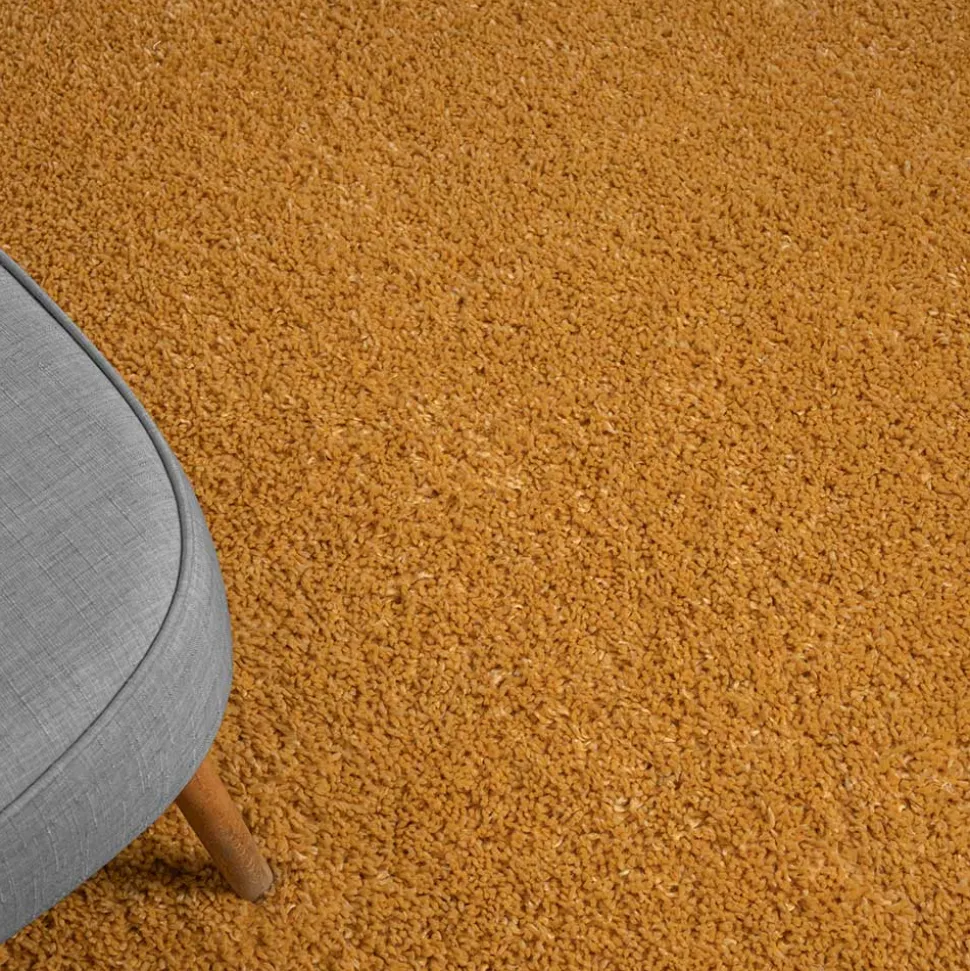 Hochflor Teppich Goldgelb Sesedra